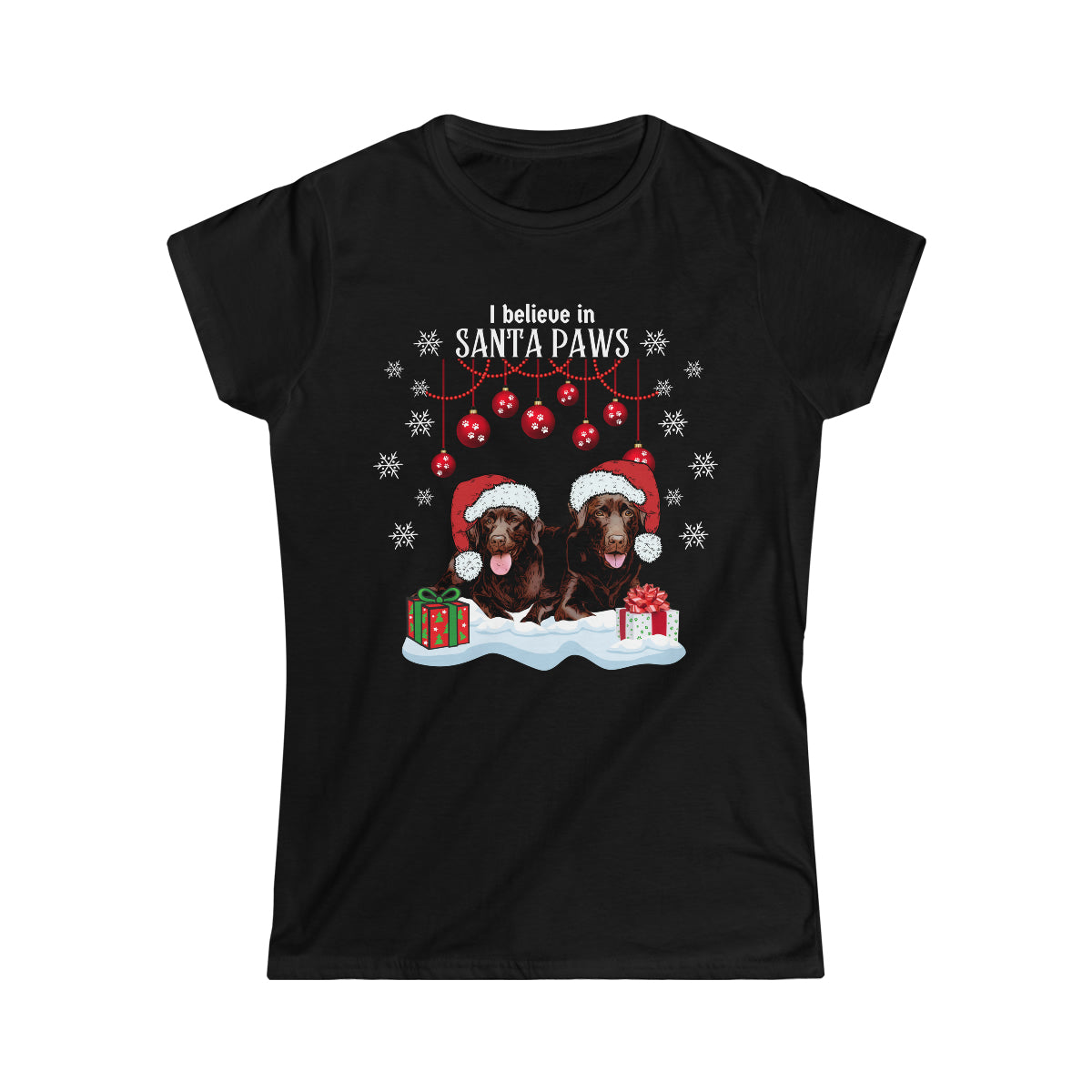 Bailee and Kahlua Chocolate Lab Fitted Christmas Tee