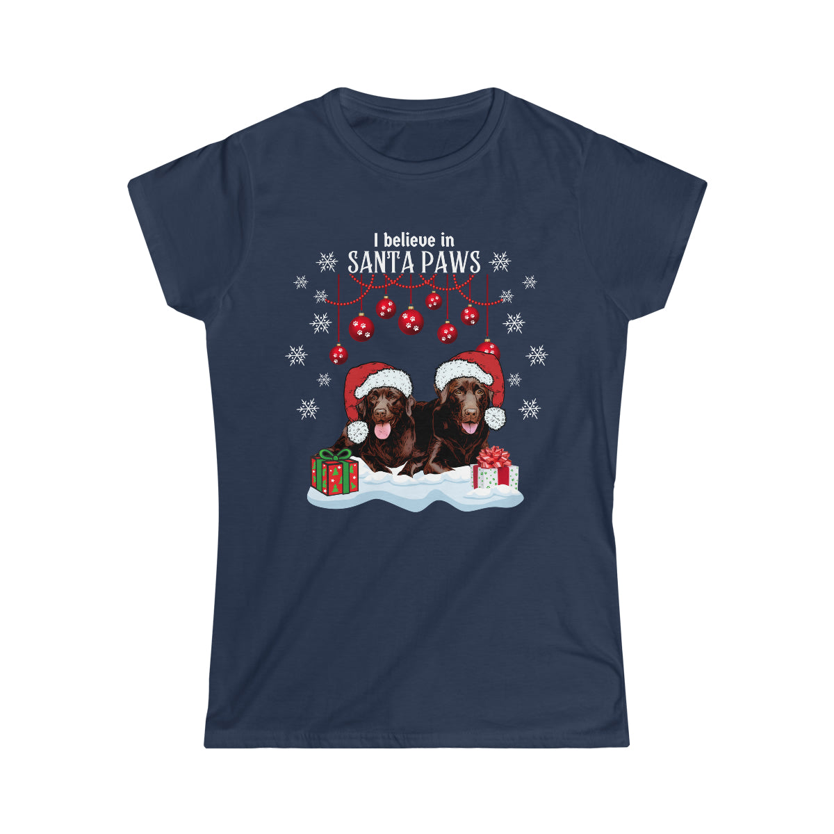 Bailee and Kahlua Chocolate Lab Fitted Christmas Tee