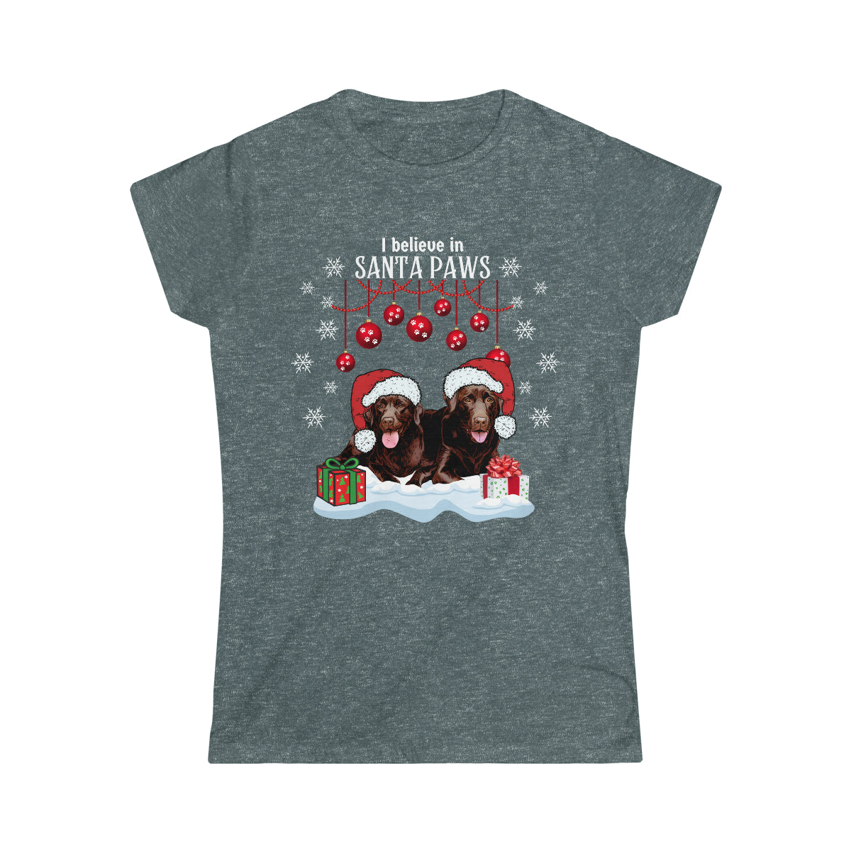 Bailee and Kahlua Chocolate Lab Fitted Christmas Tee