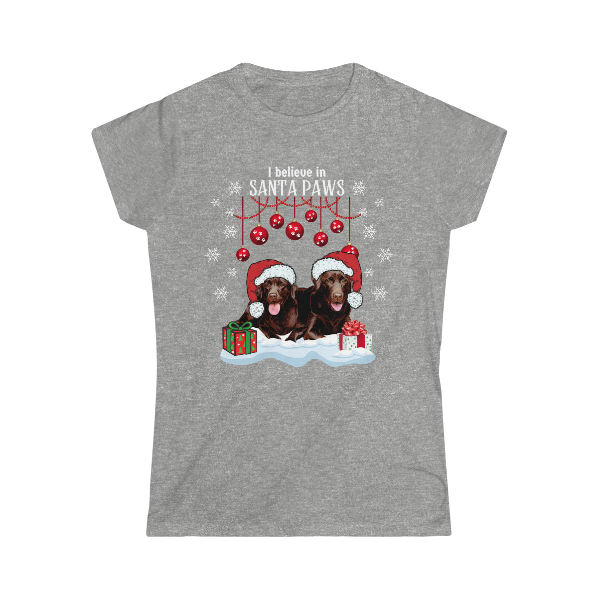 Bailee and Kahlua Chocolate Lab Fitted Christmas Tee