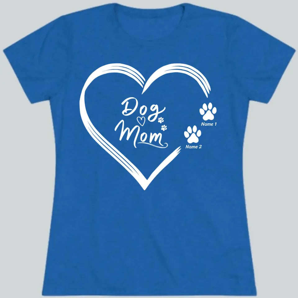 Personalized Fitted Dog Mom Heart