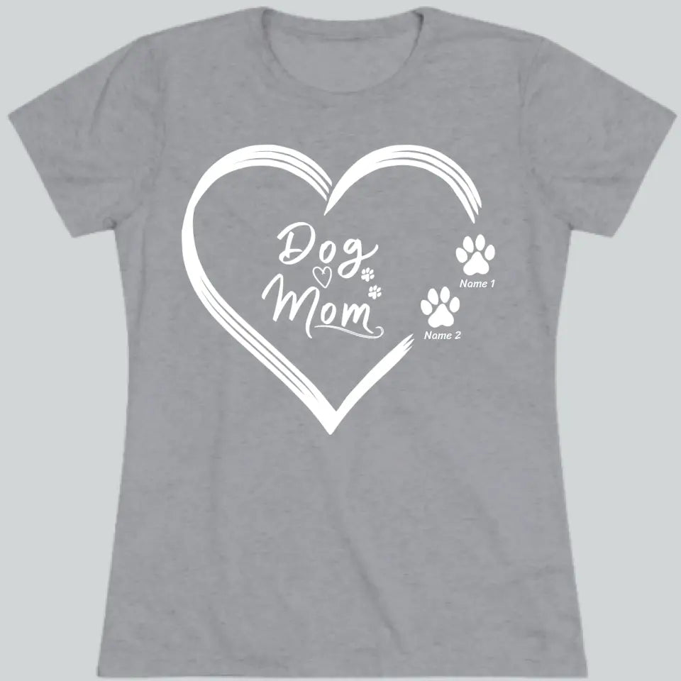 Personalized Fitted Dog Mom Heart