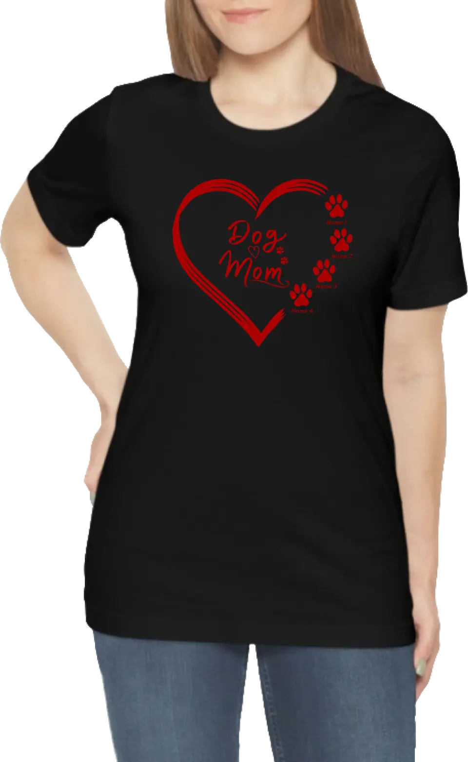 Personalized Dog Mom Red Heart