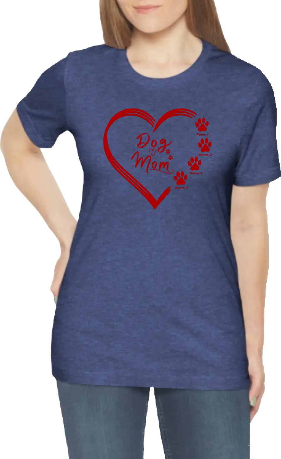 Personalized Dog Mom Red Heart