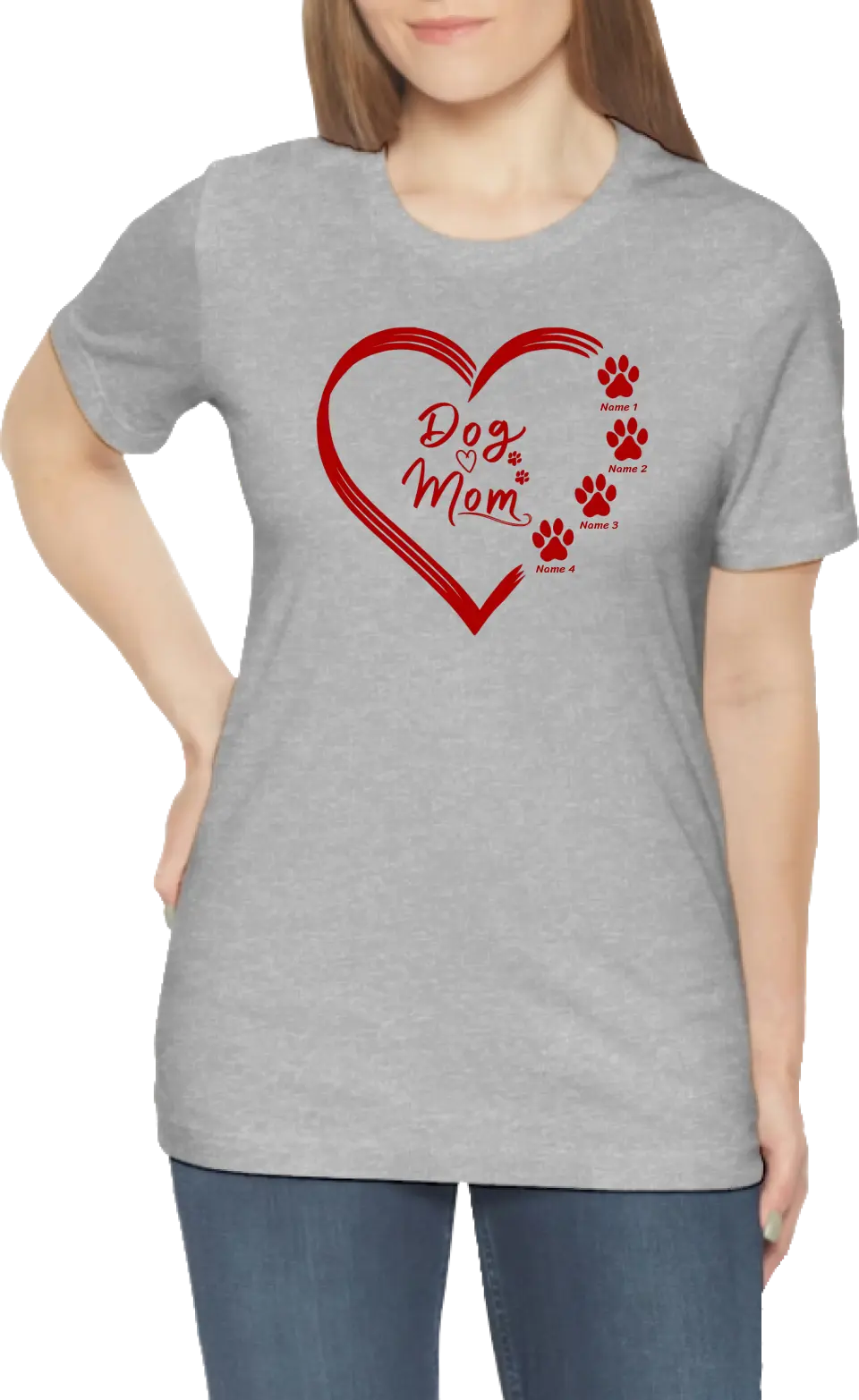 Personalized Dog Mom Red Heart