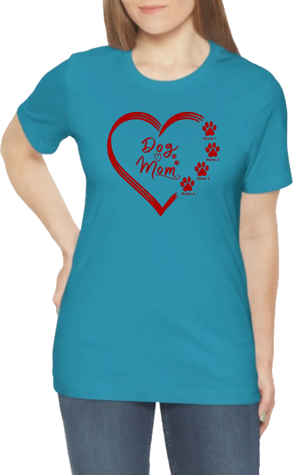 Personalized Dog Mom Red Heart