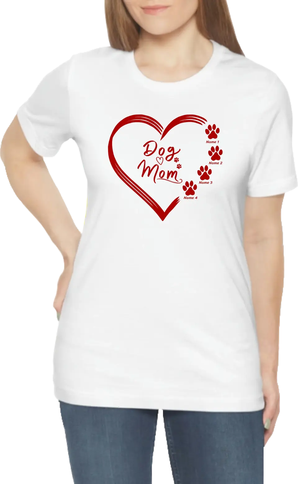 Personalized Dog Mom Red Heart