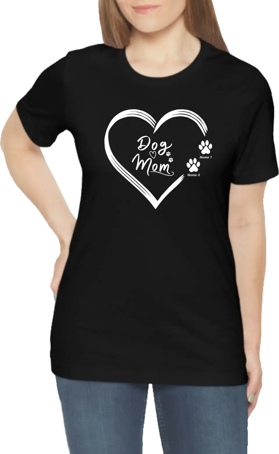 Personalized Dog Mom White Heart