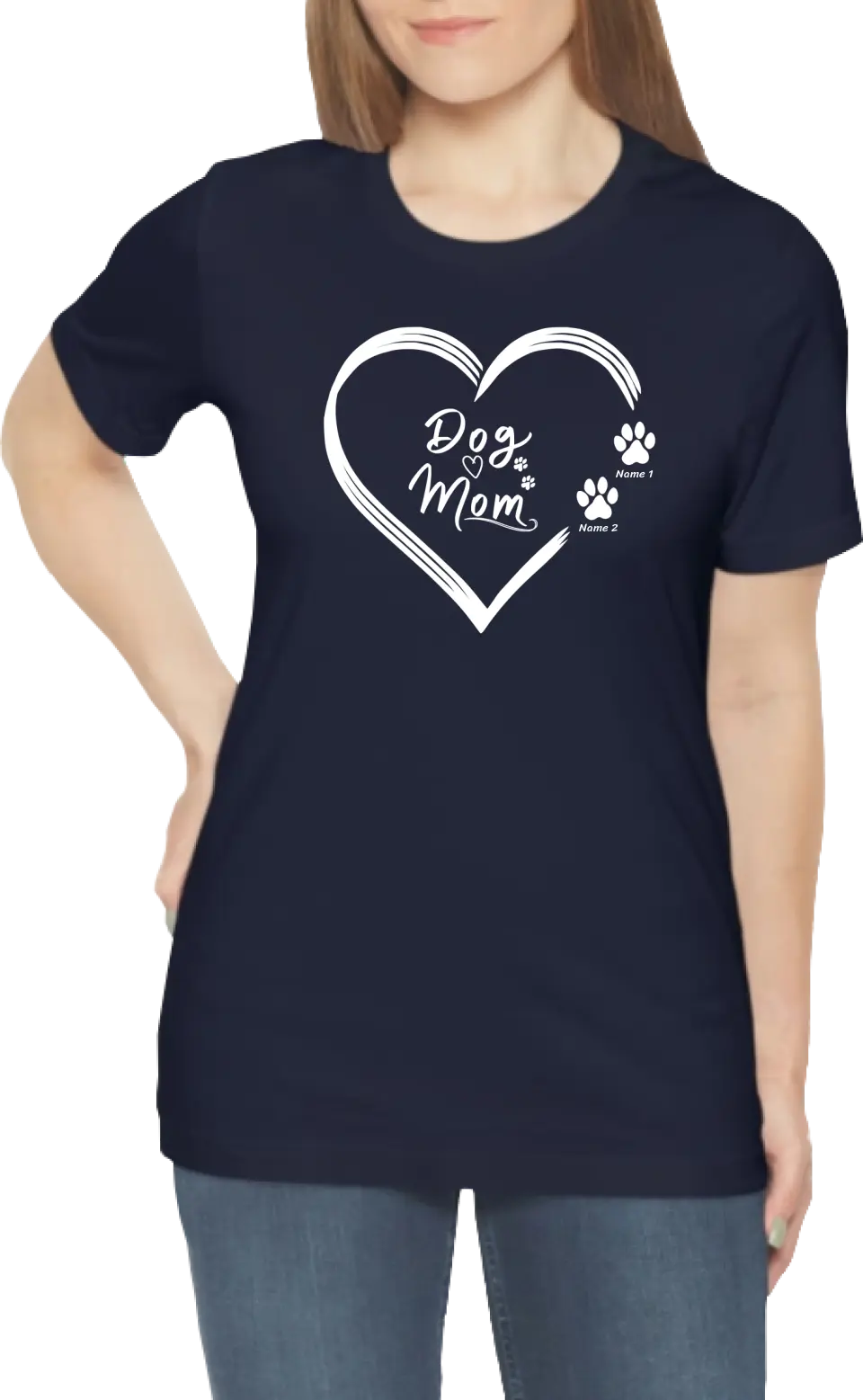 Personalized Dog Mom White Heart