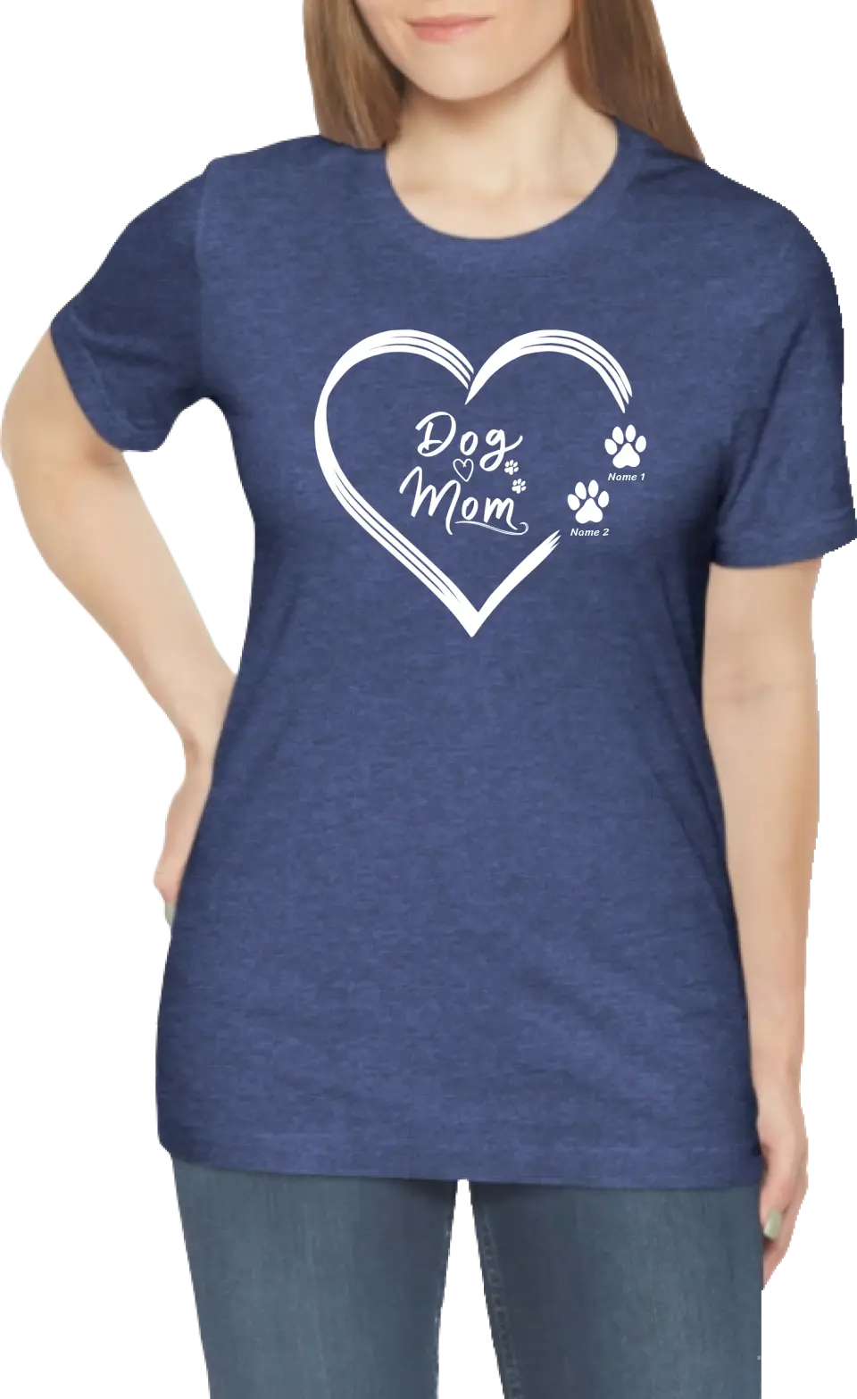 Personalized Dog Mom White Heart