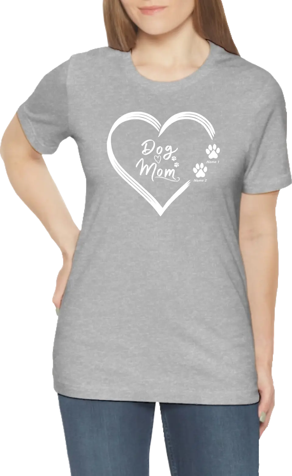 Personalized Dog Mom White Heart