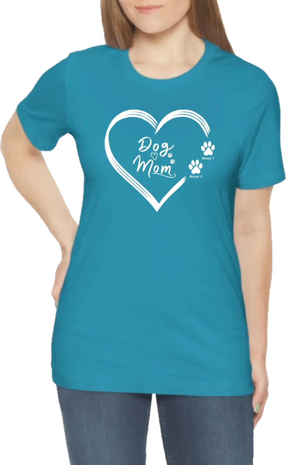 Personalized Dog Mom White Heart