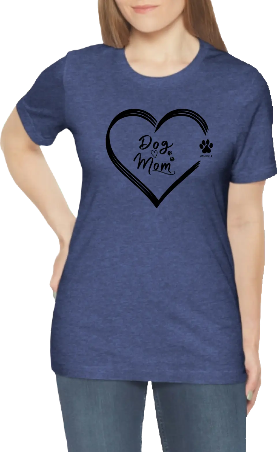 Personalized Dog Mom Black Heart