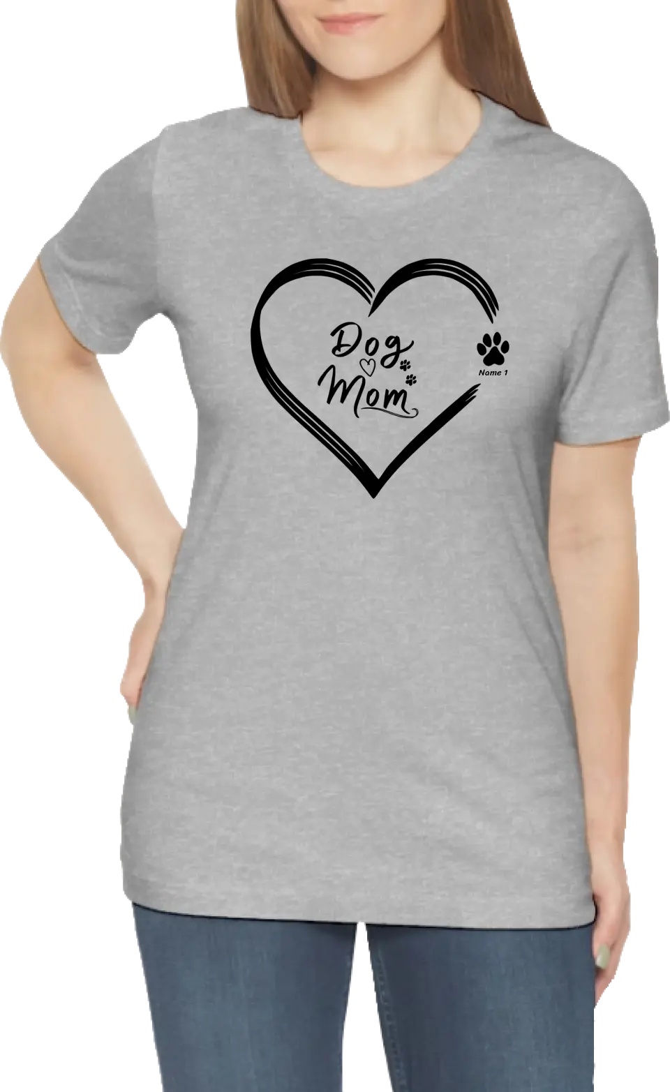 Personalized Dog Mom Black Heart