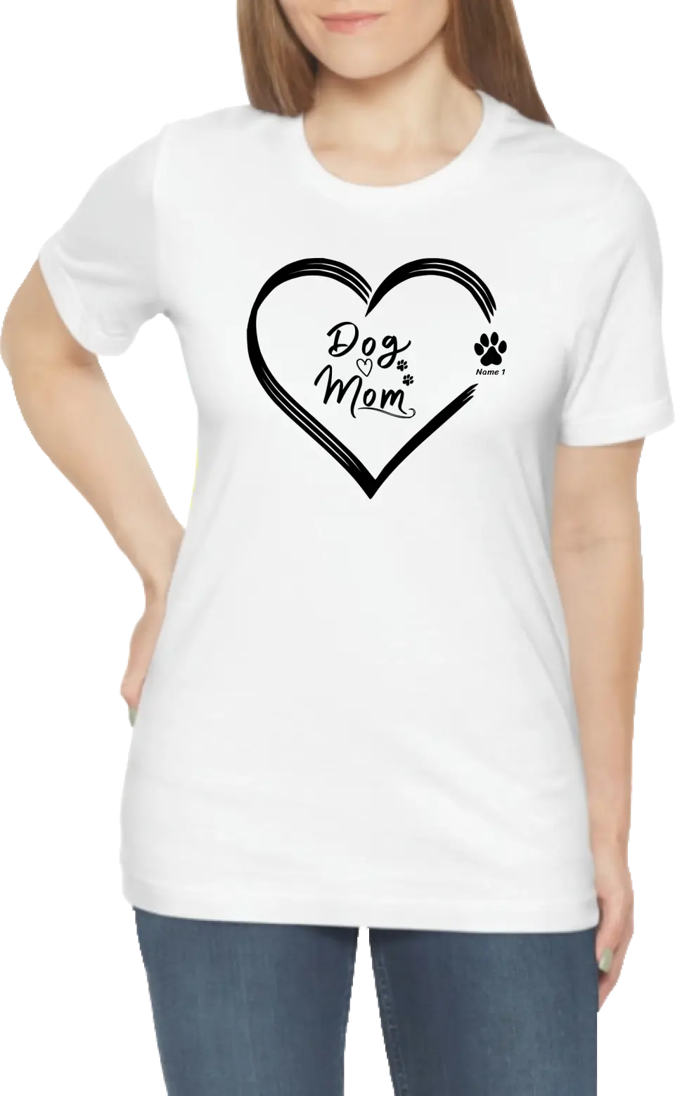 Personalized Dog Mom Black Heart