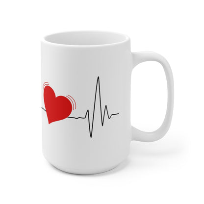 Paw Print with Beating Heart Mug