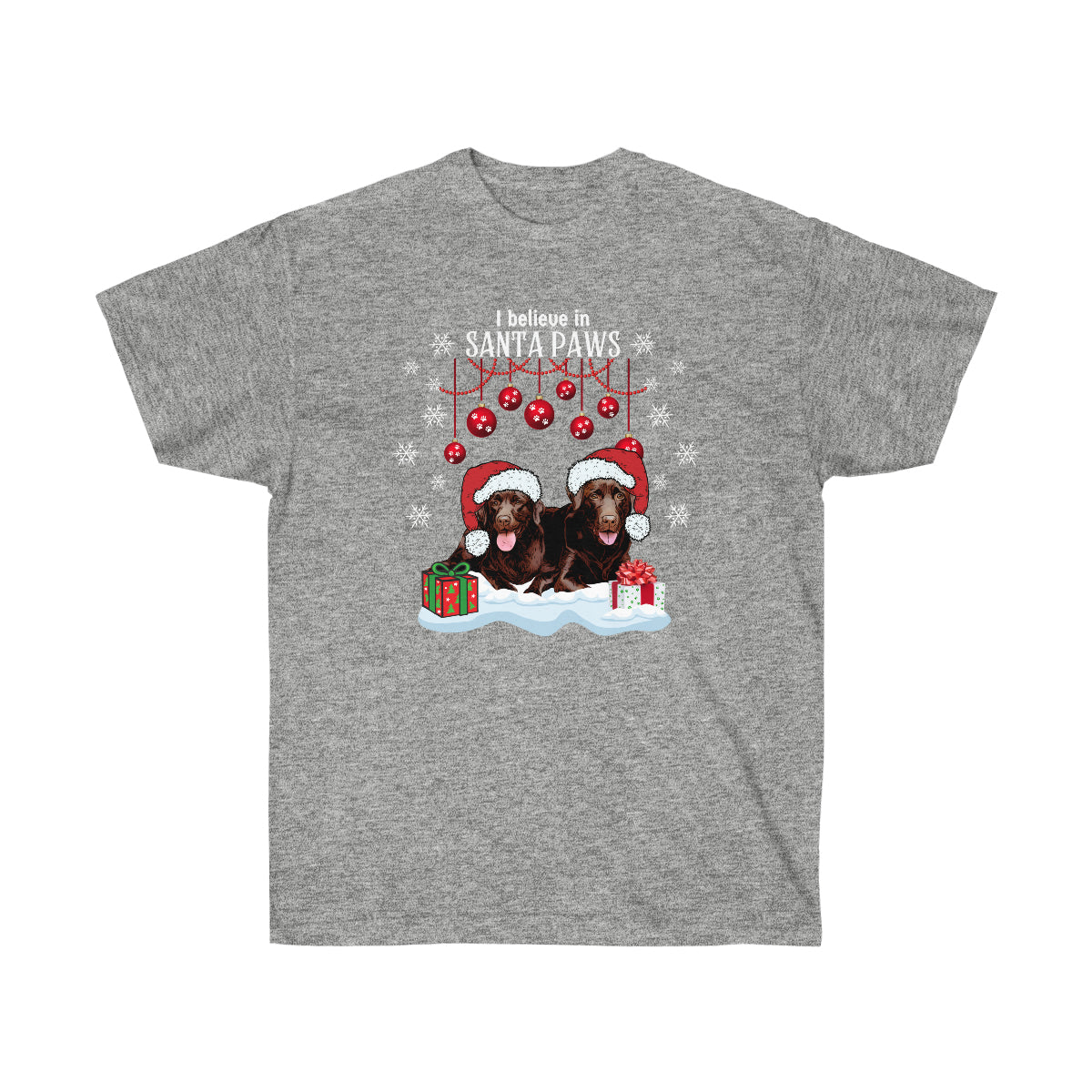 Bailee and Kahlua Chocolate Lab Christmas Unisex Tee