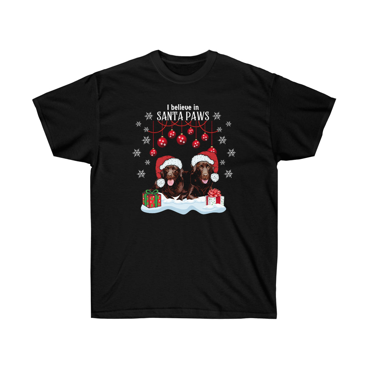 Bailee and Kahlua Chocolate Lab Christmas Unisex Tee