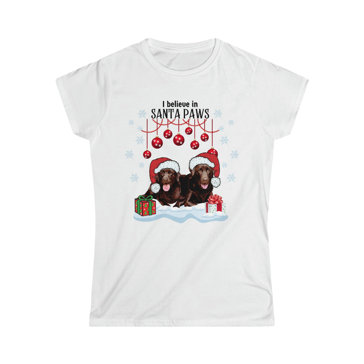 Bailee and Kahlua Chocolate Lab Fitted Christmas Tee