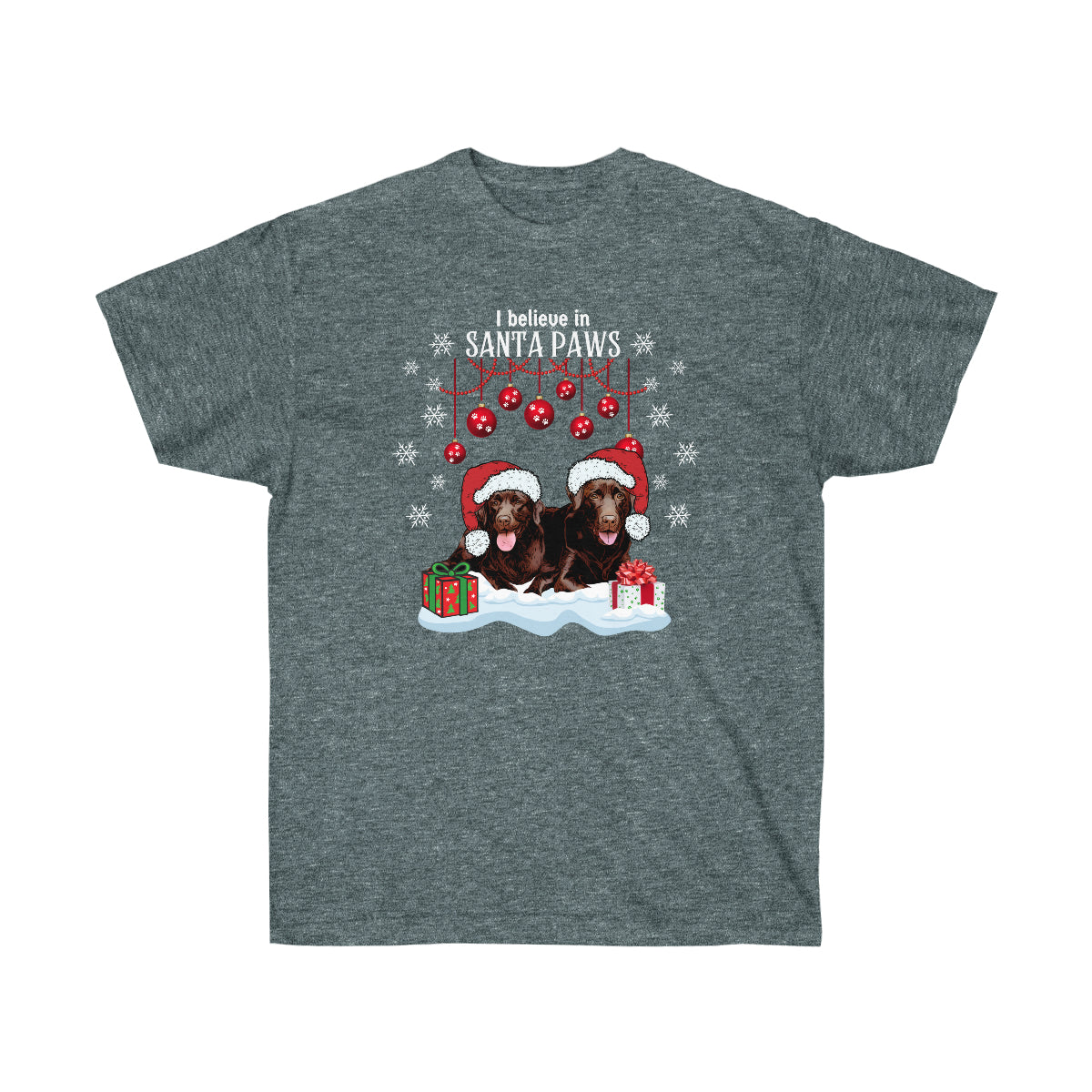 Bailee and Kahlua Chocolate Lab Christmas Unisex Tee